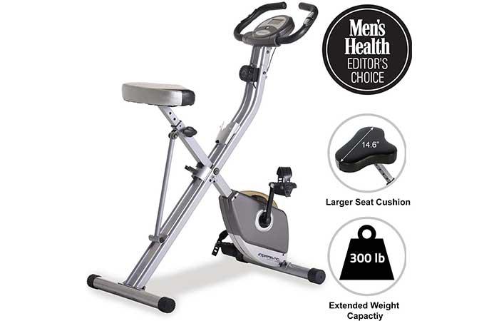 Exerpeutic Folding Magnetic Upright Exercise Bike With Pulse - BESTE HOMETRAINERS EN LIGFIETSEN VOOR THUIS KOPEN 2023 FIETSTRAINING VOOR MANNEN VROUWEN EN VOOR OUDEREN MET RUGKLACHTEN RUGPIJN REUMA OF ARTROSE