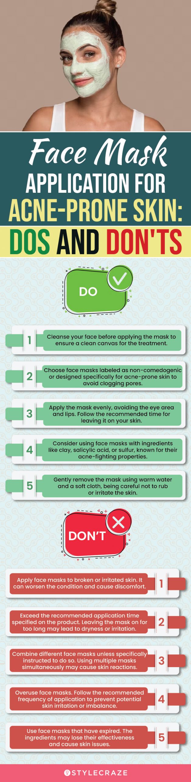 Face Mask Application For Acne-Prone Skin: Dos and Don'ts (infographic)