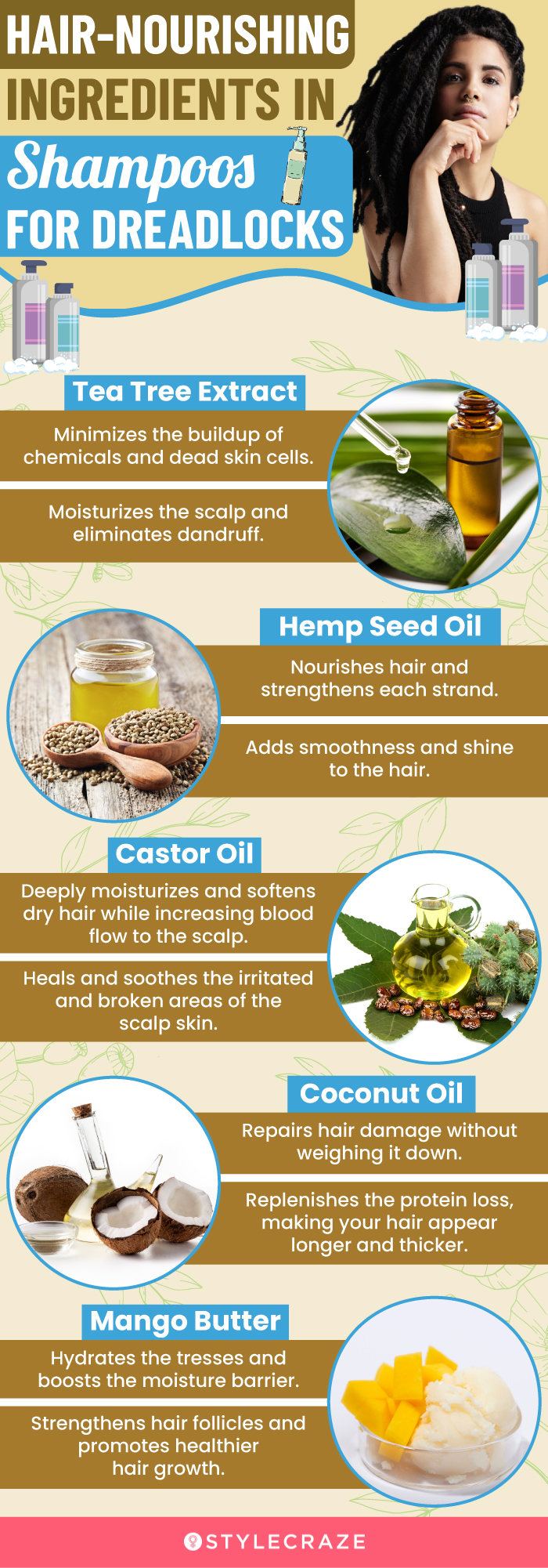 Hair-Nourishing Ingredients In Shampoos For Dreadlocks (infographic)