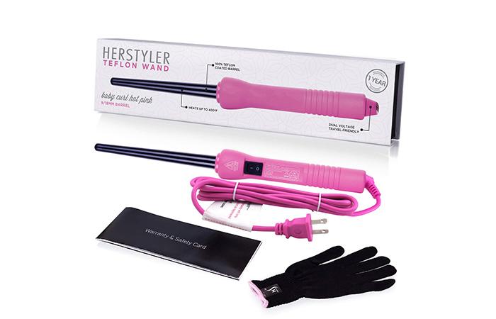 Herstyler Teflon Wand Baby Curl Hot Pink