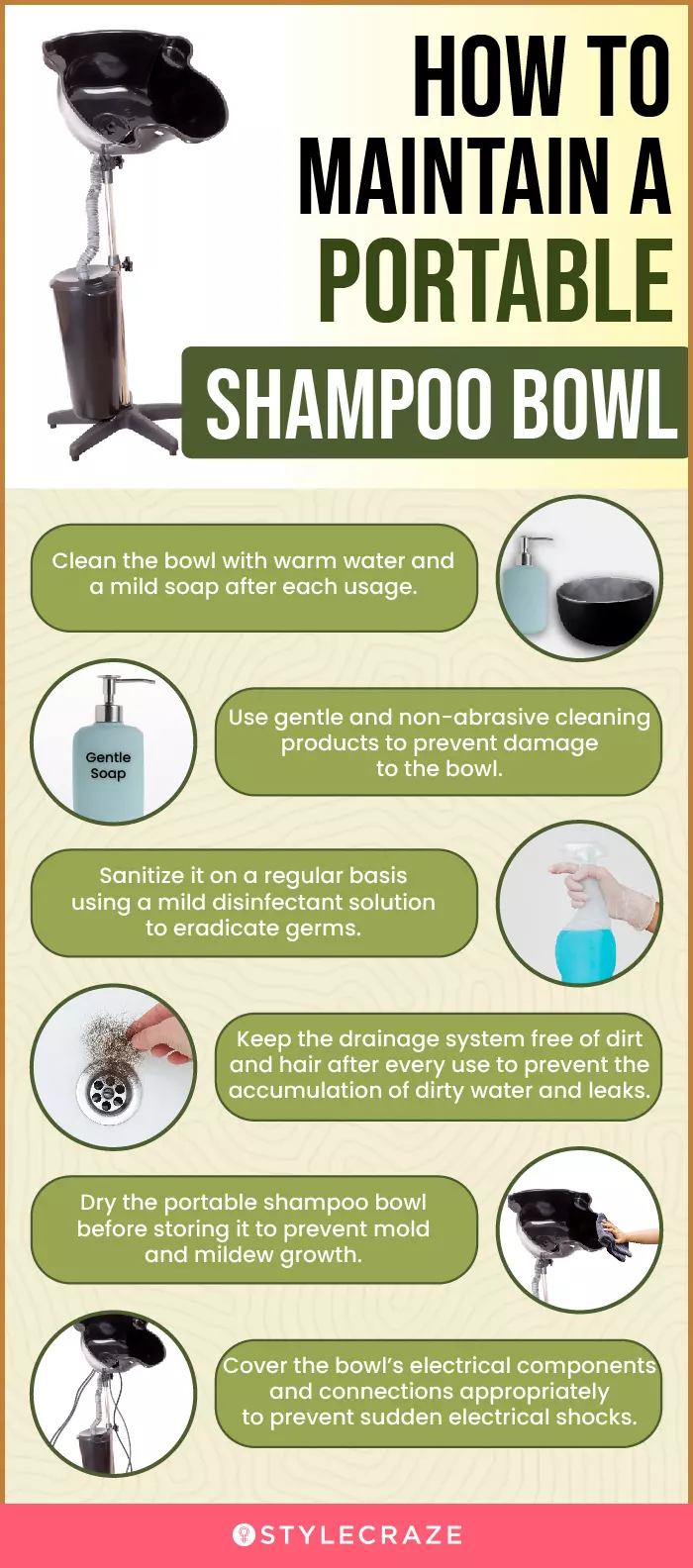 How To Maintain A Portable Shampoo Bowl (infographic)