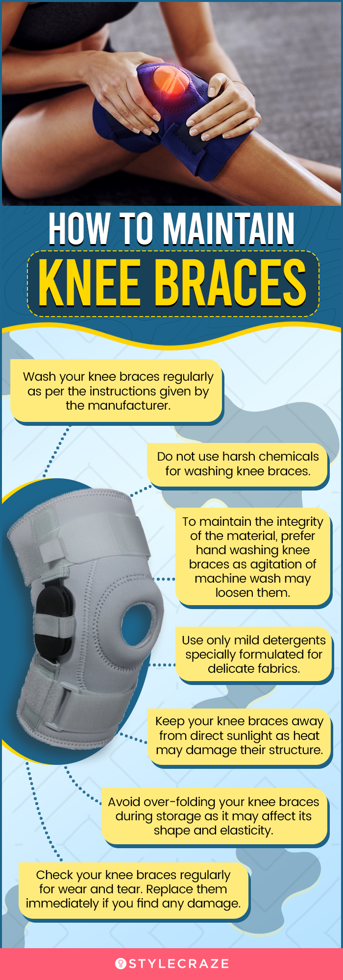 How To Maintain Knee Braces (infographic)