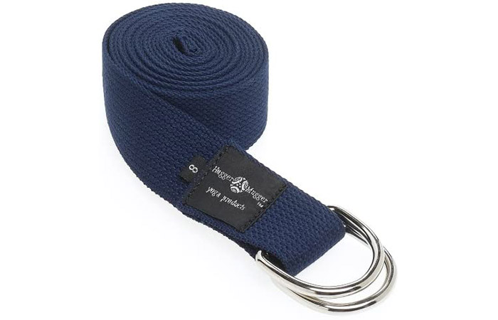 Hugger Mugger 8 India Yoga Strap with Metal Buckle Natural 1.5 Inch Wide 