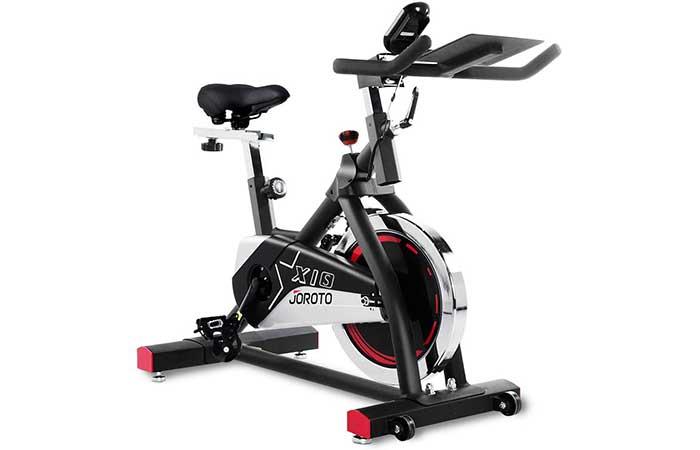 JOROTO Stationary Indoor Cycling Bike - BESTE HOMETRAINERS EN LIGFIETSEN VOOR THUIS KOPEN 2023 FIETSTRAINING VOOR MANNEN VROUWEN EN VOOR OUDEREN MET RUGKLACHTEN RUGPIJN REUMA OF ARTROSE