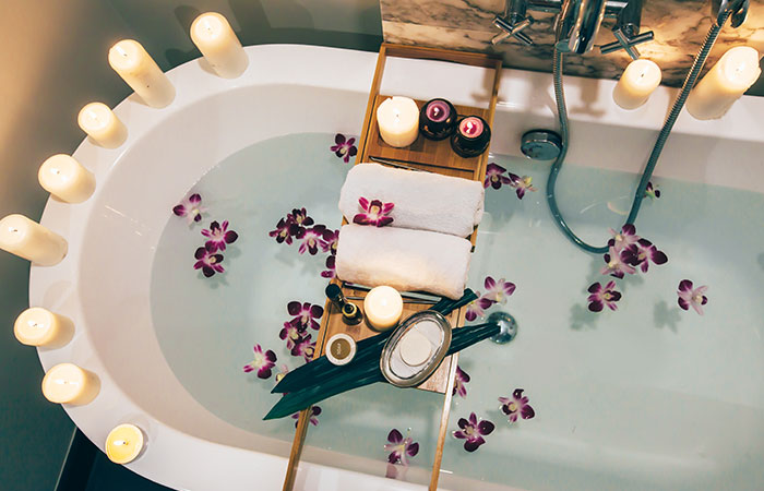 Prepare a relaxing bath as a romantic gesture for him