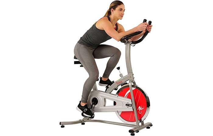 Sunny Health Fitness Indoor Exercise Stationary Bike - BESTE HOMETRAINERS EN LIGFIETSEN VOOR THUIS KOPEN 2023 FIETSTRAINING VOOR MANNEN VROUWEN EN VOOR OUDEREN MET RUGKLACHTEN RUGPIJN REUMA OF ARTROSE