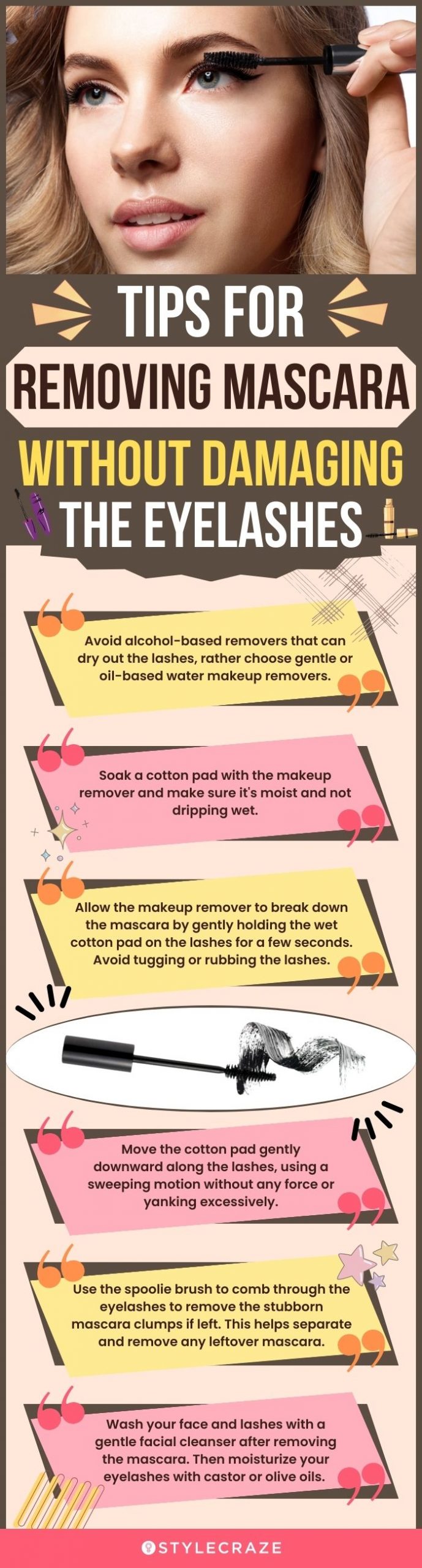 Tips For Removing Mascara Without Damaging The Eyelashes (infographic)