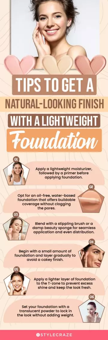 Tips To Get A Natural-Looking Finish With A Lightweight Foundation (infographic)