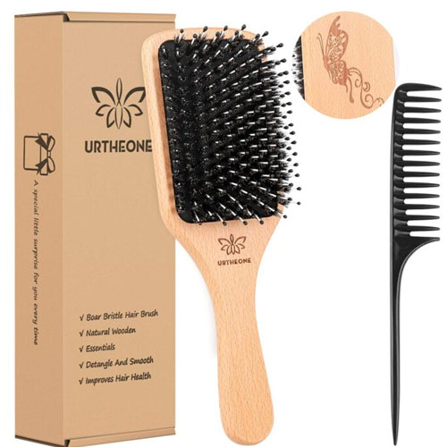 URTHEONE Boar Bristle Hair Brush And Comb Set