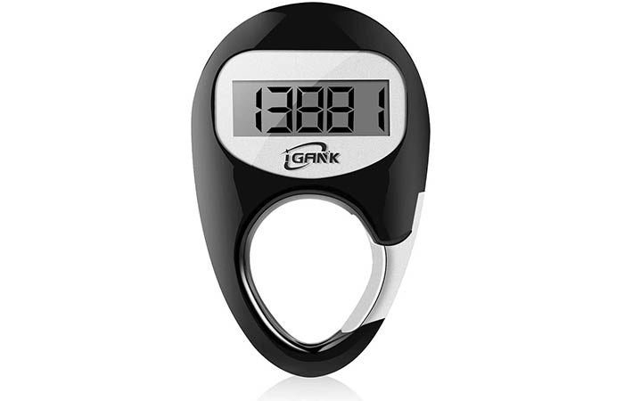 3D Pedometer Simple Step Counter Walking Large Display with Key Chain Clip U4M 
