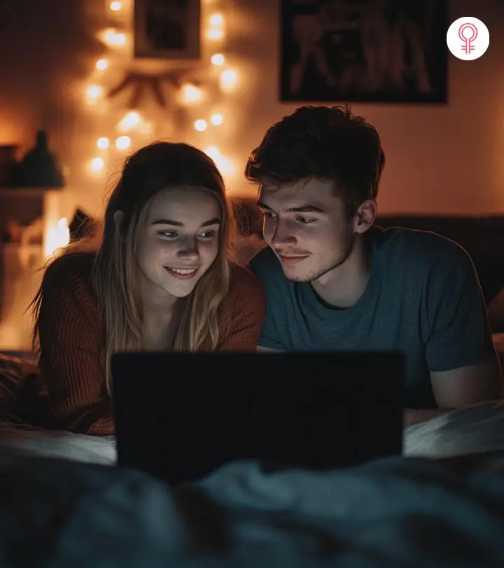 Couple watching something on a tab