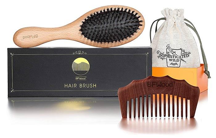  BF Wood Pure Bore Bristol Hair And Comb