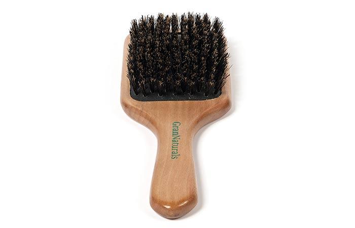 Gran Natural Bore Bristol Pedal Hair Brush Wooden Handle For All Hair Types