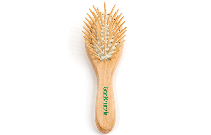 GranNaturals Wooden Bristle Detangler Hairbrush