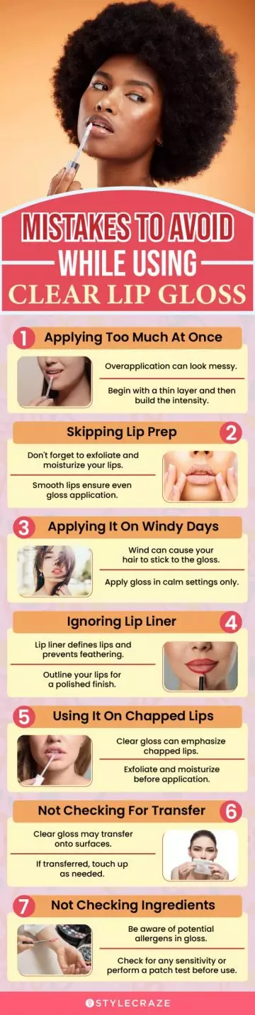 Mistakes To Avoid While Using Clear Lip Gloss (infographic)