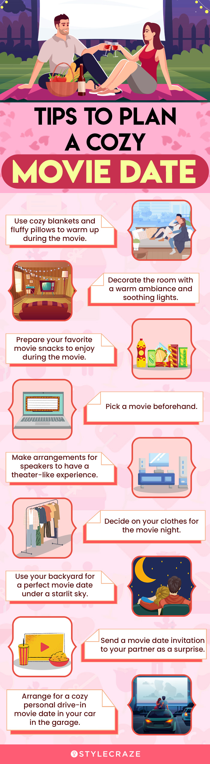 tips to plan a cozy movie date (infographic)