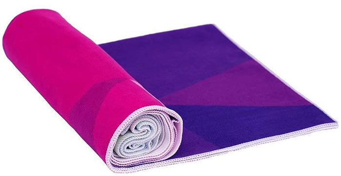 Getfitsoo Yoga Towel Mat,Yoga Mate Towel with Non Slip Resin Particles Backside,Ideal for Hot Yoga & Pilates,Portable Beach Towel Super Soft and Sweat Absorbent. 72 x 24 Perfect Size for Mat 