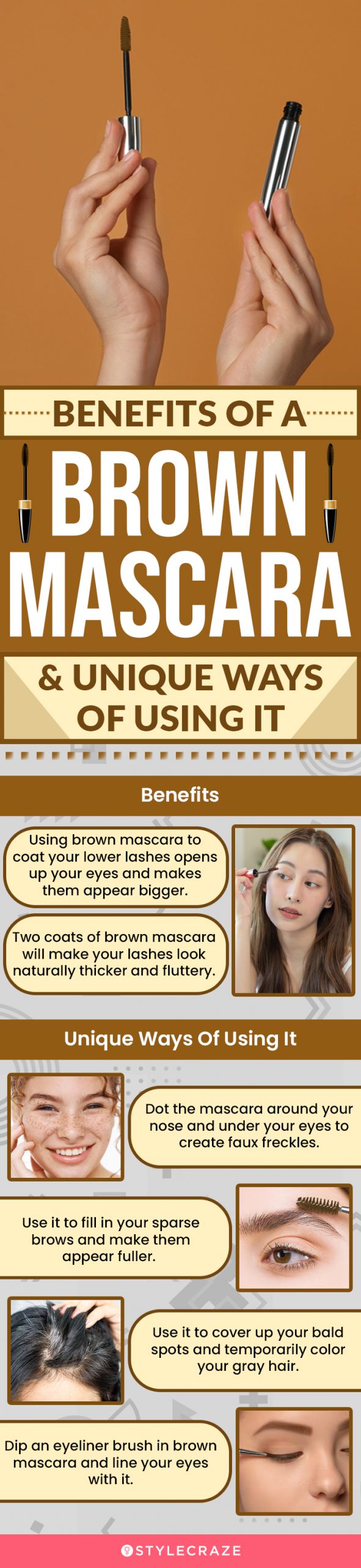 Benefits Of A Brown Mascara & Unique Ways Of Using It(infographic)