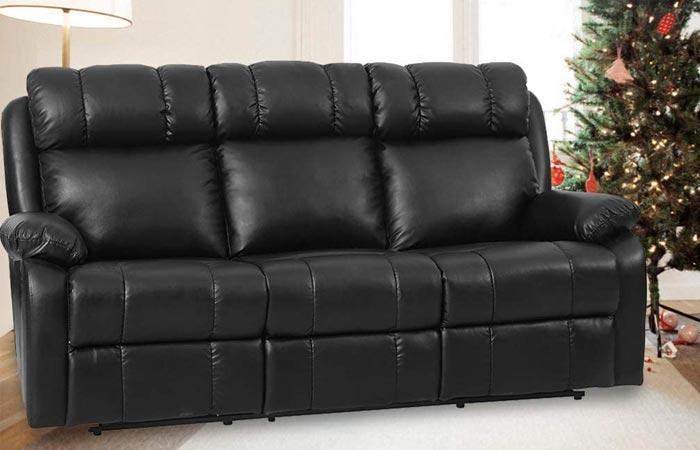 Fdw reclining sofa in faux online leather