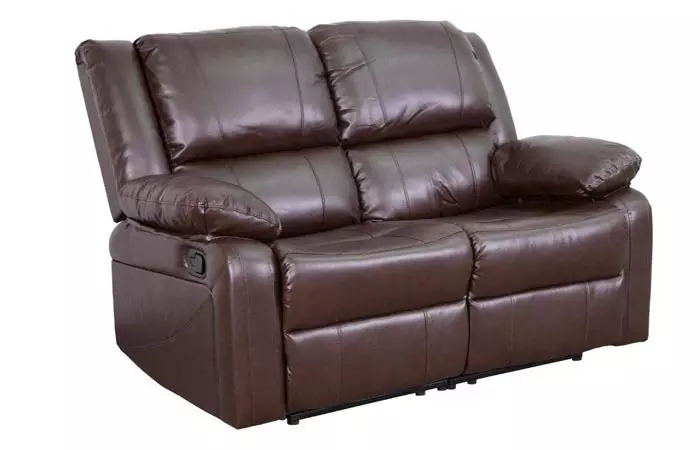 Flash Furniture Brown Leather Loveseat Sofa