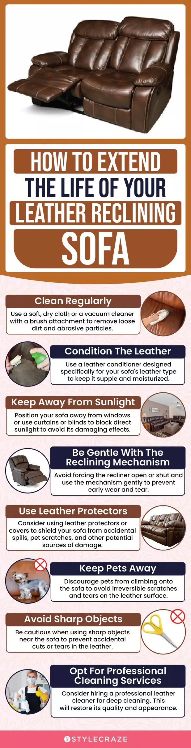 How To Extend The Life Of Your Leather Reclining Sofa (infographic)