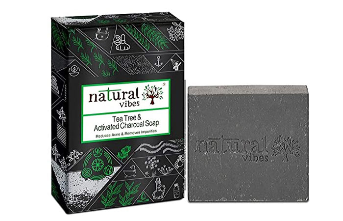 Natural vibes tea tree and activated charcoal soap