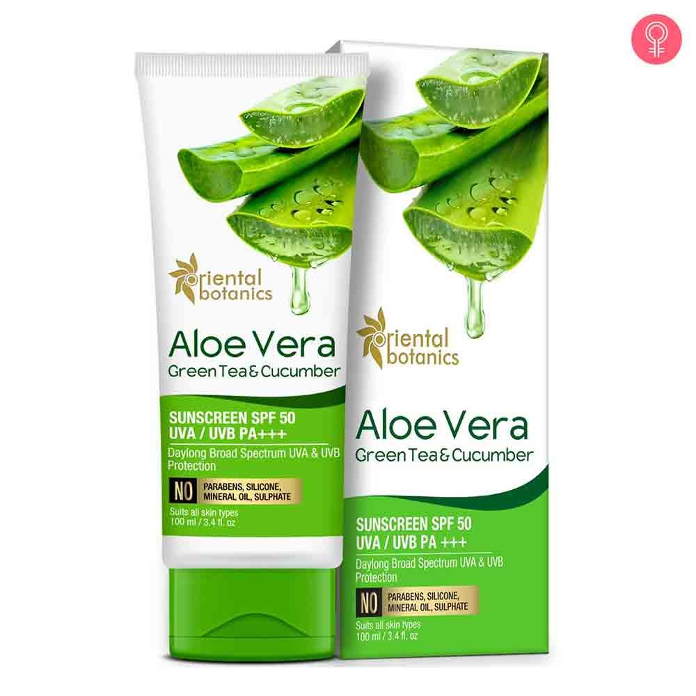 Oriental Botanics Aloe Vera Green Tea & Cucumber Sunscreen SPF 50 ...