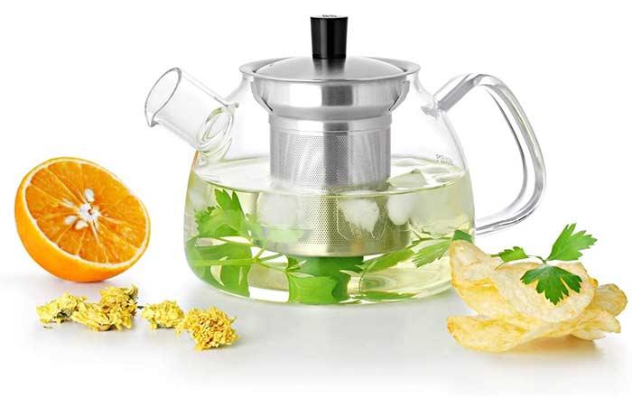 UMOGI Glass Teapot With Stainless Steel Filter Strainer