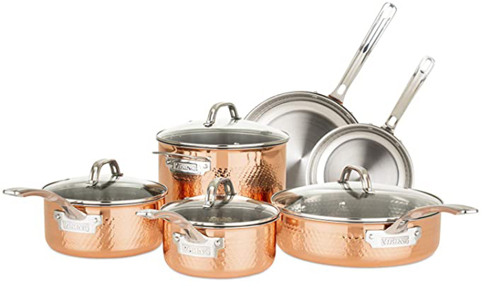 Viking Culinary 3-Ply Stainless Steel Hammered Copper