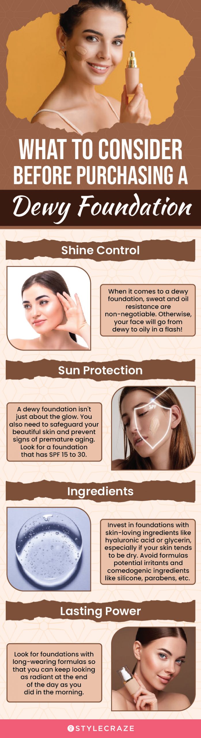 What To Consider Before Purchasing A Dewy Foundation (infographic)