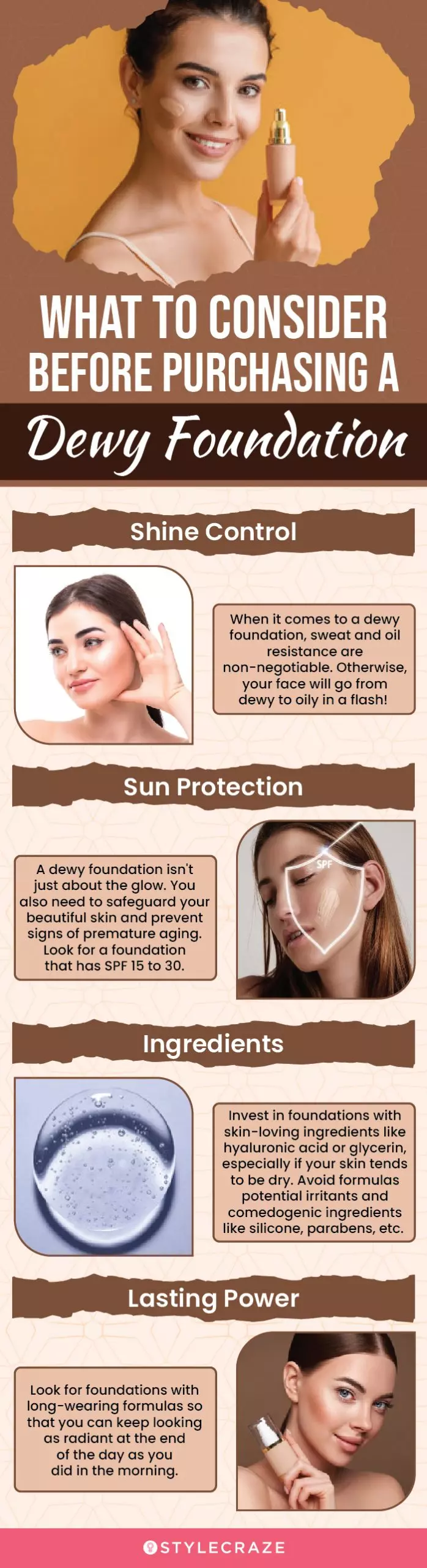 What To Consider Before Purchasing A Dewy Foundation (infographic)