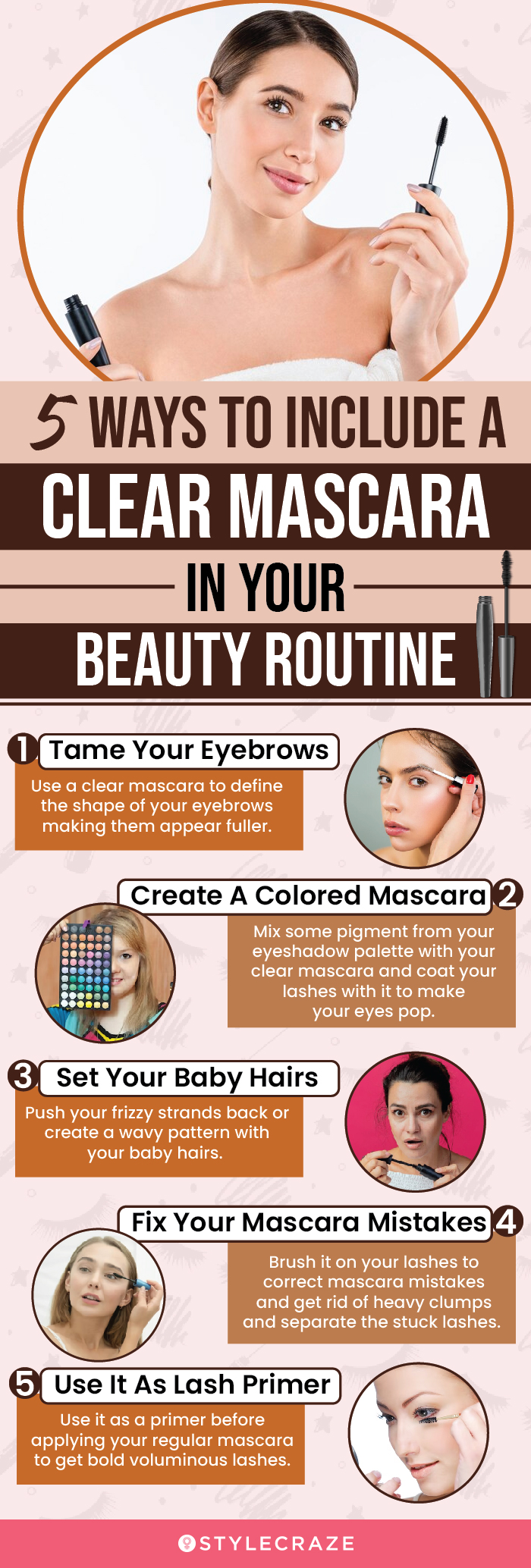 5 Ways To Include A Clear Mascara In Your Beauty Routine (infographic)