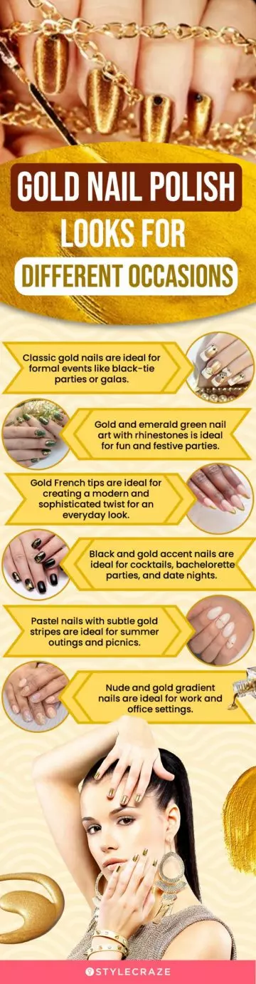 Gold Nail Polish Looks For Different Occasions (infographic)