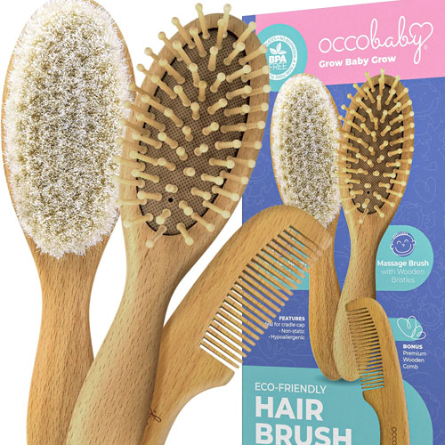 OCCObaby Wooden Baby Brush and Comb Set