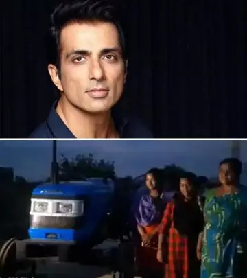 Sonu Sood Gifts Farmer A Tractor After A Video Of His Daughters Pulling A Plow Goes Viral