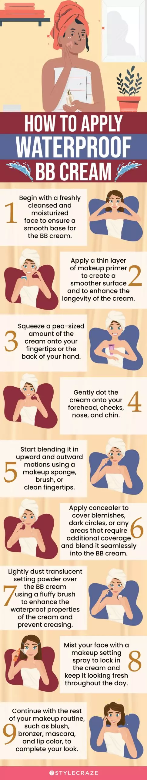 How To Apply Waterproof BB Cream (infographic)