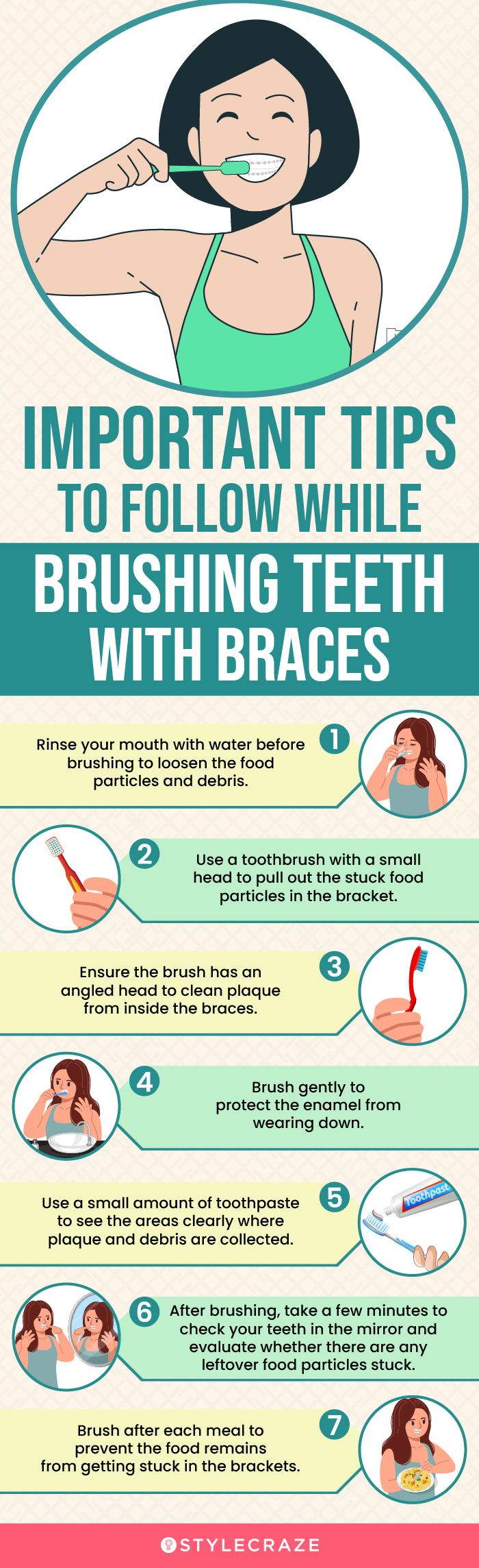 Important Tips To Follow While Brushing Teeth With Braces (infographic)