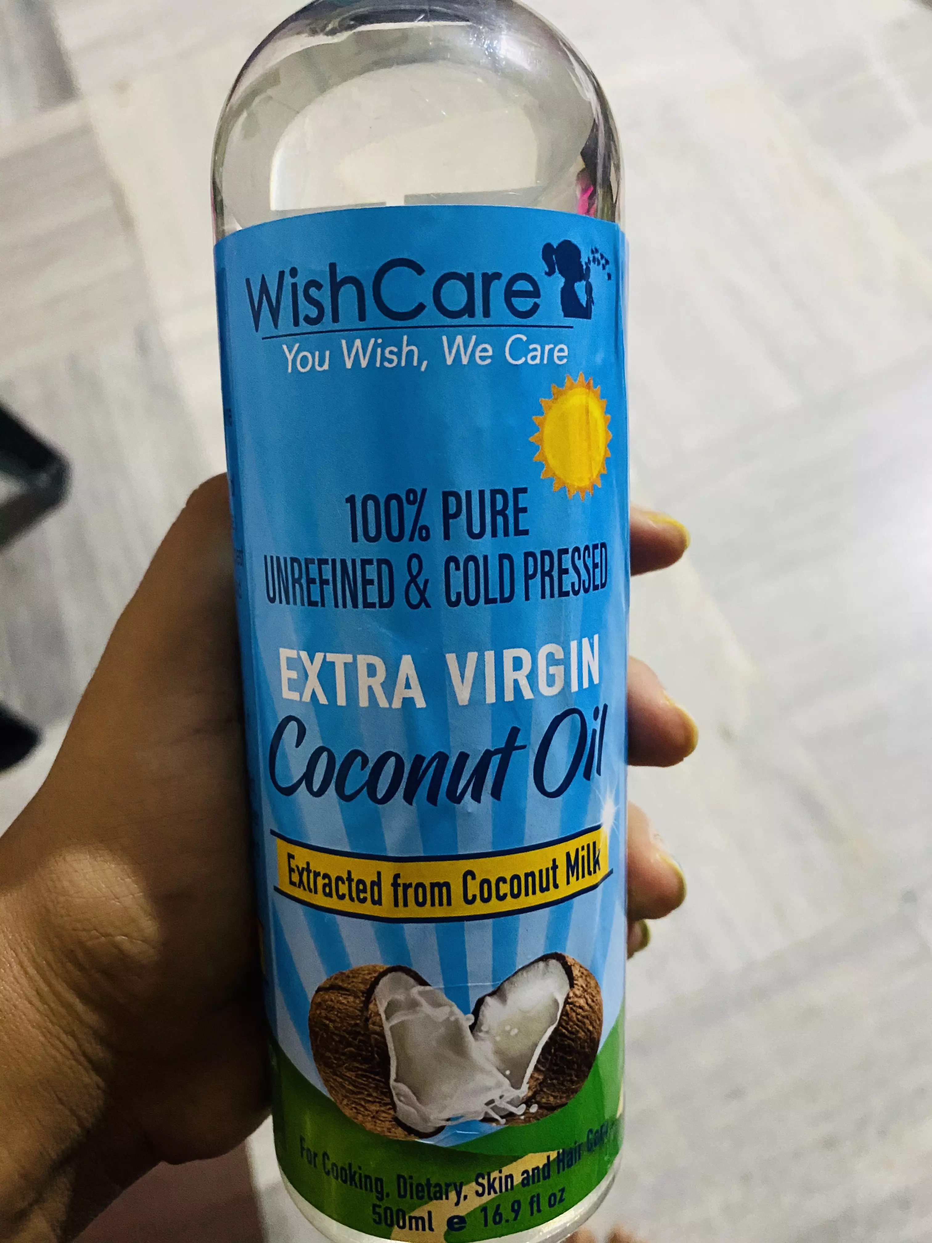 WishCare Cold Pressed Extra Virgin Coconut Oil Reviews Ingredients 