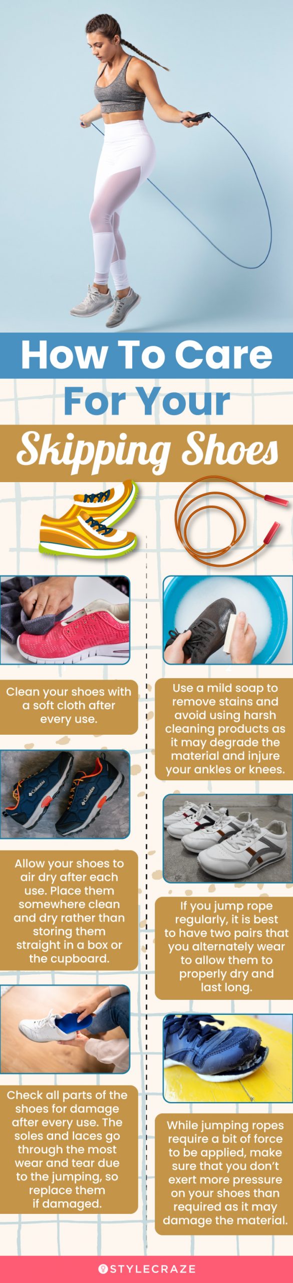 How To Care For Your Skipping Shoes (infographic)
