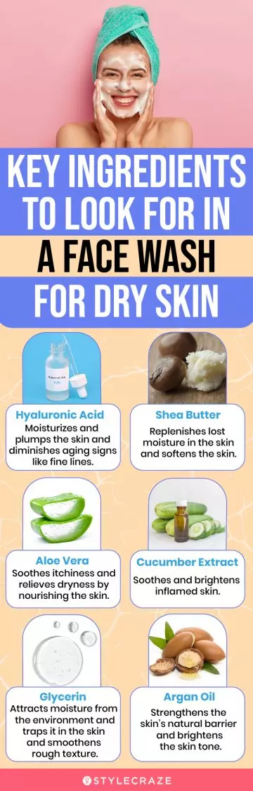 Key Ingredients To Look For In A Face Wash For Dry Skin(infographic)