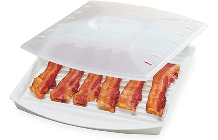 Microwave Bacon Cooker - The Original Bacon Microwave Bacon Tray - Reduces  Fat up to 35% for a Healthy Breakfast 