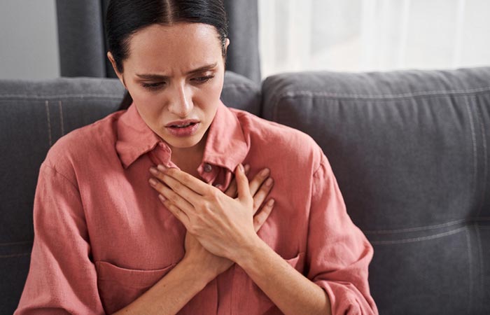 Woman having heart issues
