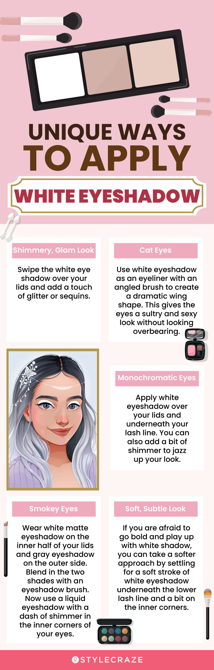 Unique Ways To Apply White Eyeshadow(infographic)