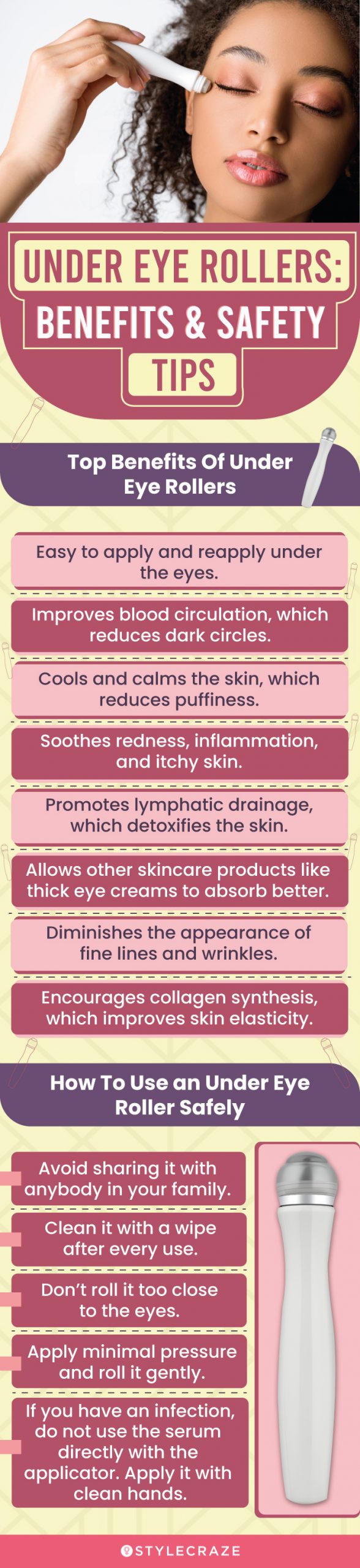 Under Eye Rollers: Benefits & Safety Tips (infographic)