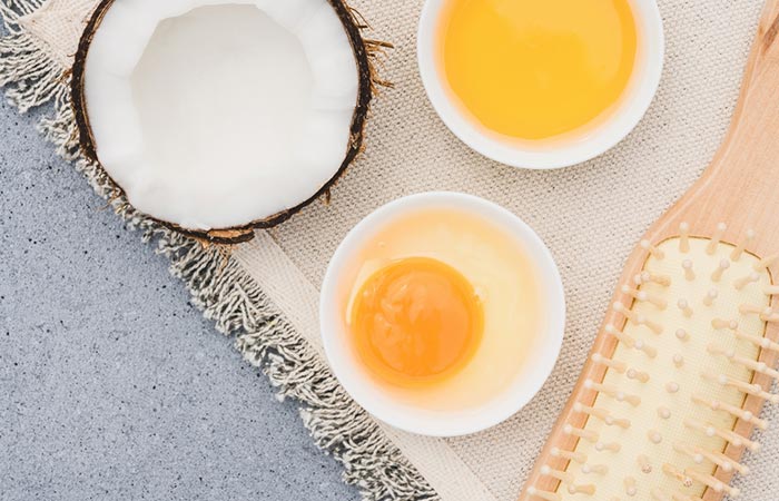 Coconut oil, honey and egg white hair mask for hair growth