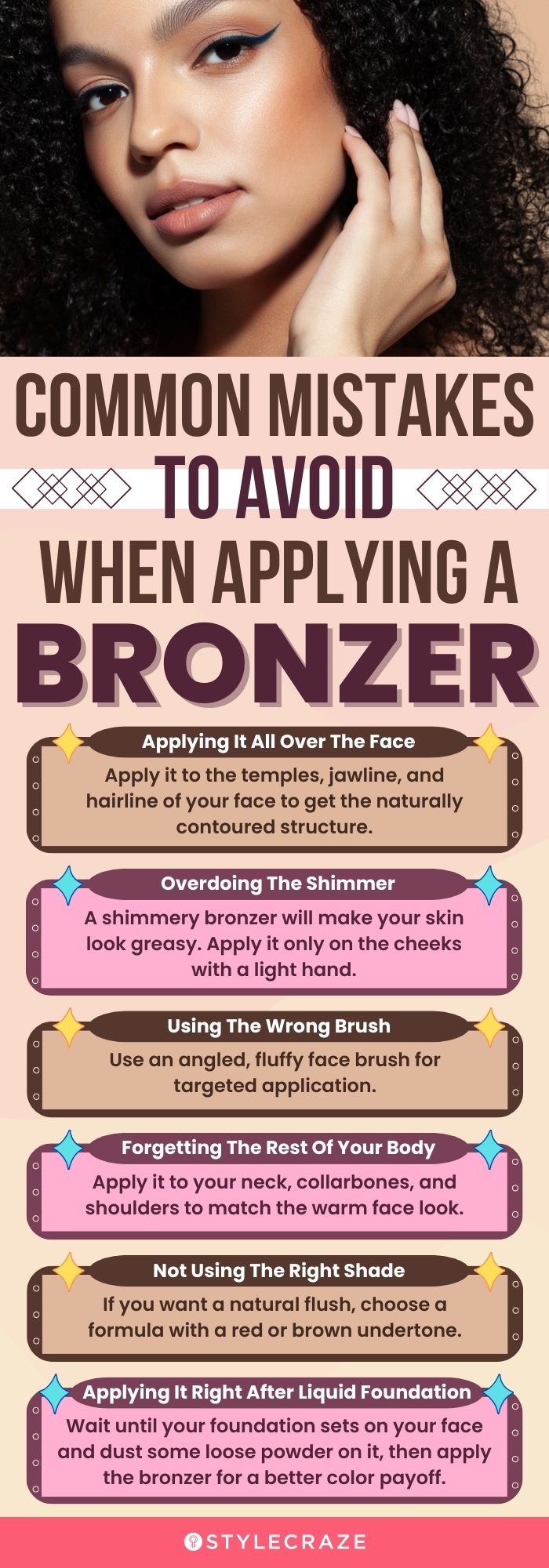  Common Mistakes To Avoid When Applying A Bronzer (infographic)