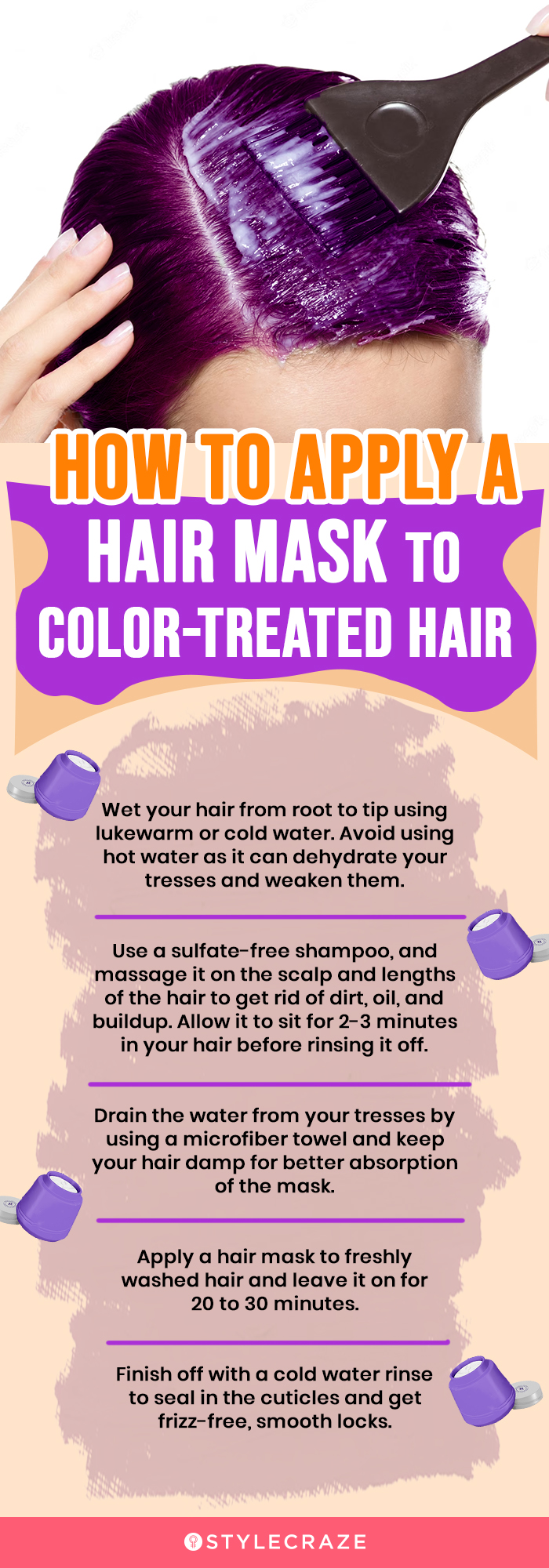 How To Apply A Hair Mask To Color-Treated Hair (infographic)