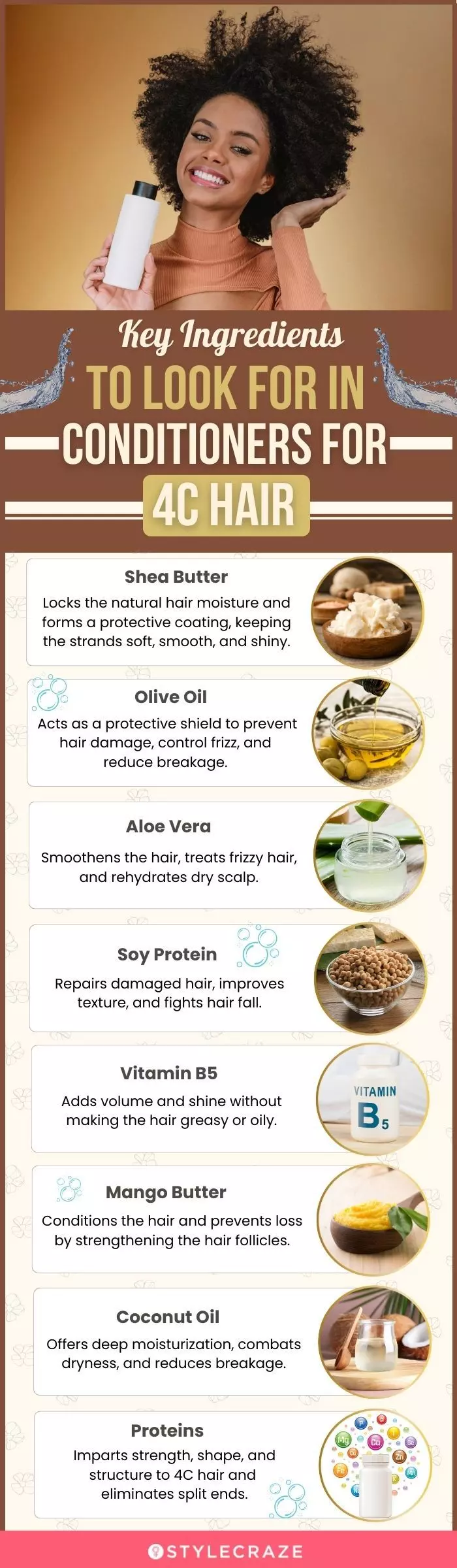 Key Ingredients To Look For In Conditioners For 4C Hair(infographic)