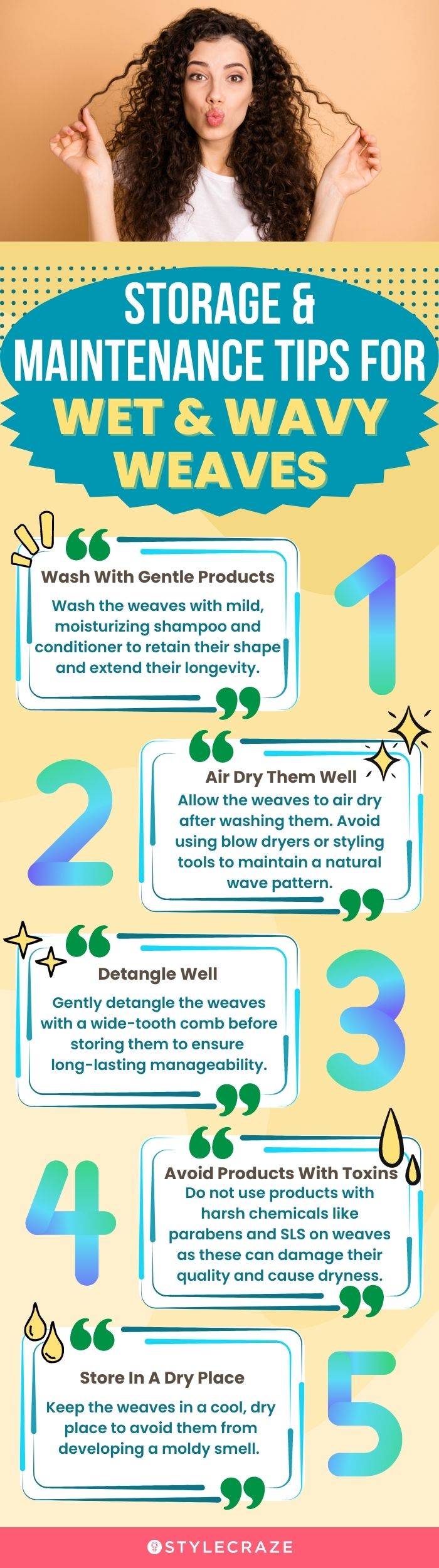 Storage & Maintenance Tips For Wet & Wavy Weaves (infographic)
