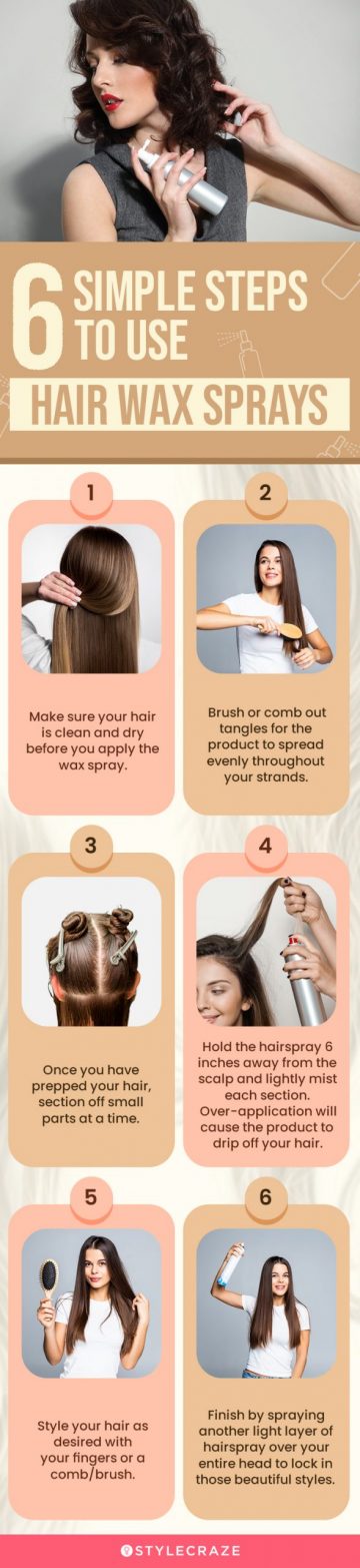 6 Simple Steps To Use Hair Wax Sprays (infographic)